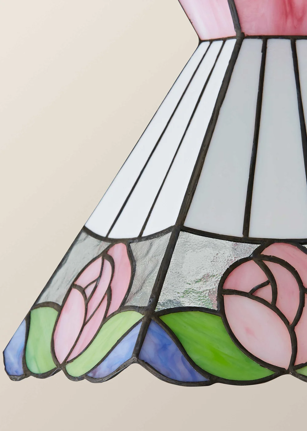 ValueLights Evelyn Tiffany Rose Glass Easy Fit Lampshade - One Size Image 4
