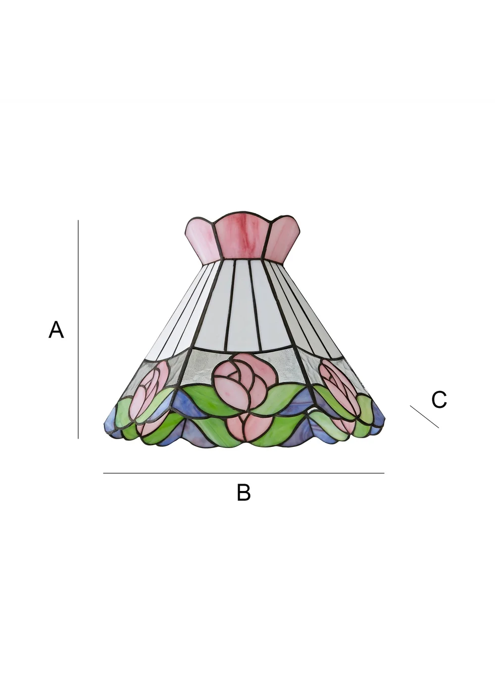 ValueLights Evelyn Tiffany Rose Glass Easy Fit Lampshade - One Size Image 6