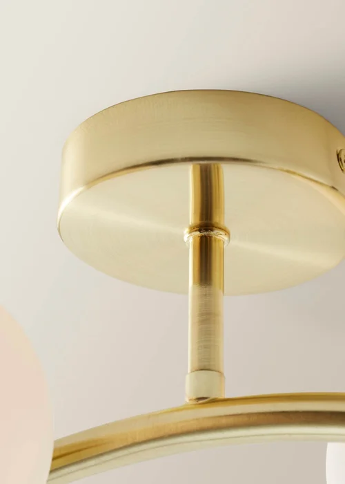 ValueLights Jas Gold Semi-Flush Light with White Globe Shade (20cm x 22cm x 48cm) - One Size Image 4