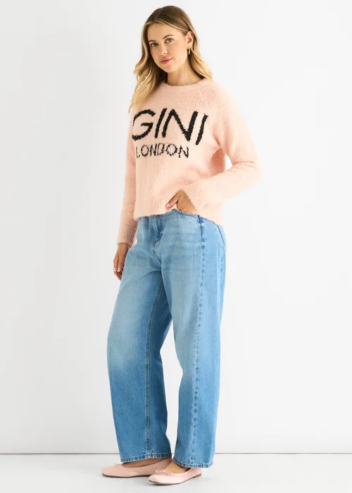 Gini London Pink Gini Logo Cozy knit jumper - S/M Image 4