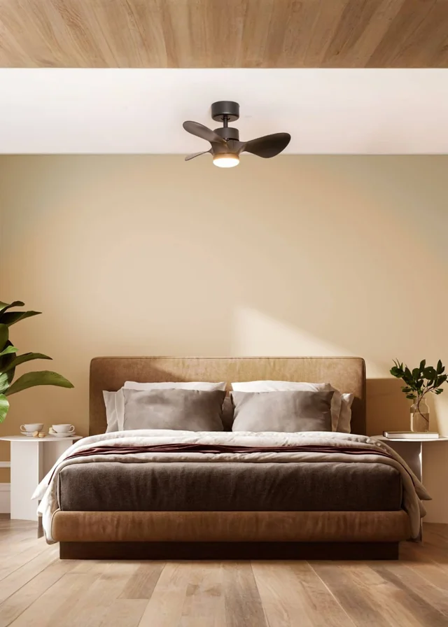ValueLights 24 Inch Black Ceiling Fan with Remote Control Integrated LED