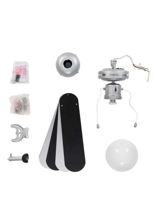 ValueLights 42 Inch Ceiling Fan Light with Reversible Silver Blades - One Size Image 4