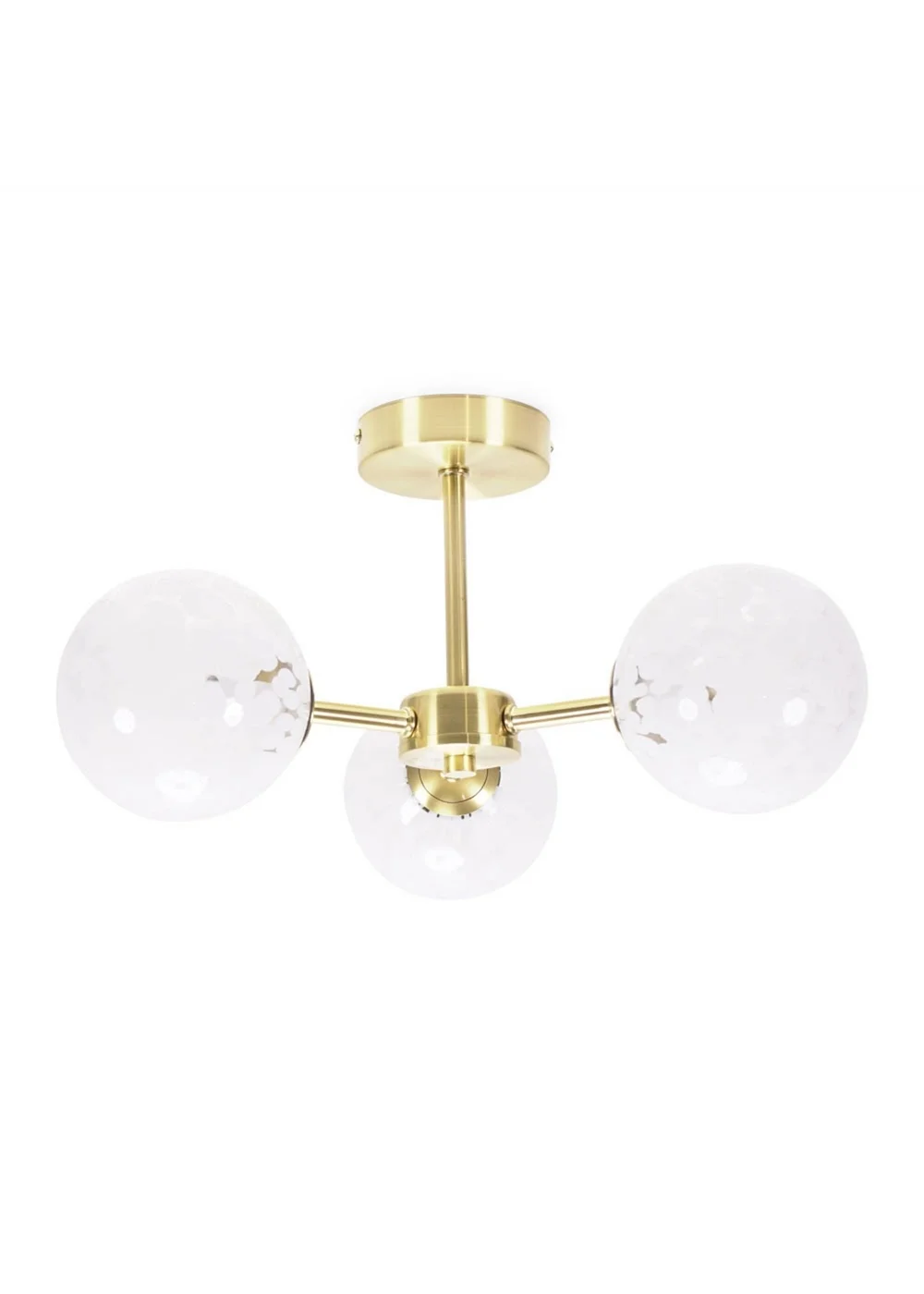 ValueLights India Brushed Gold Ceiling Light with White Globe Shades - One Size Image 3