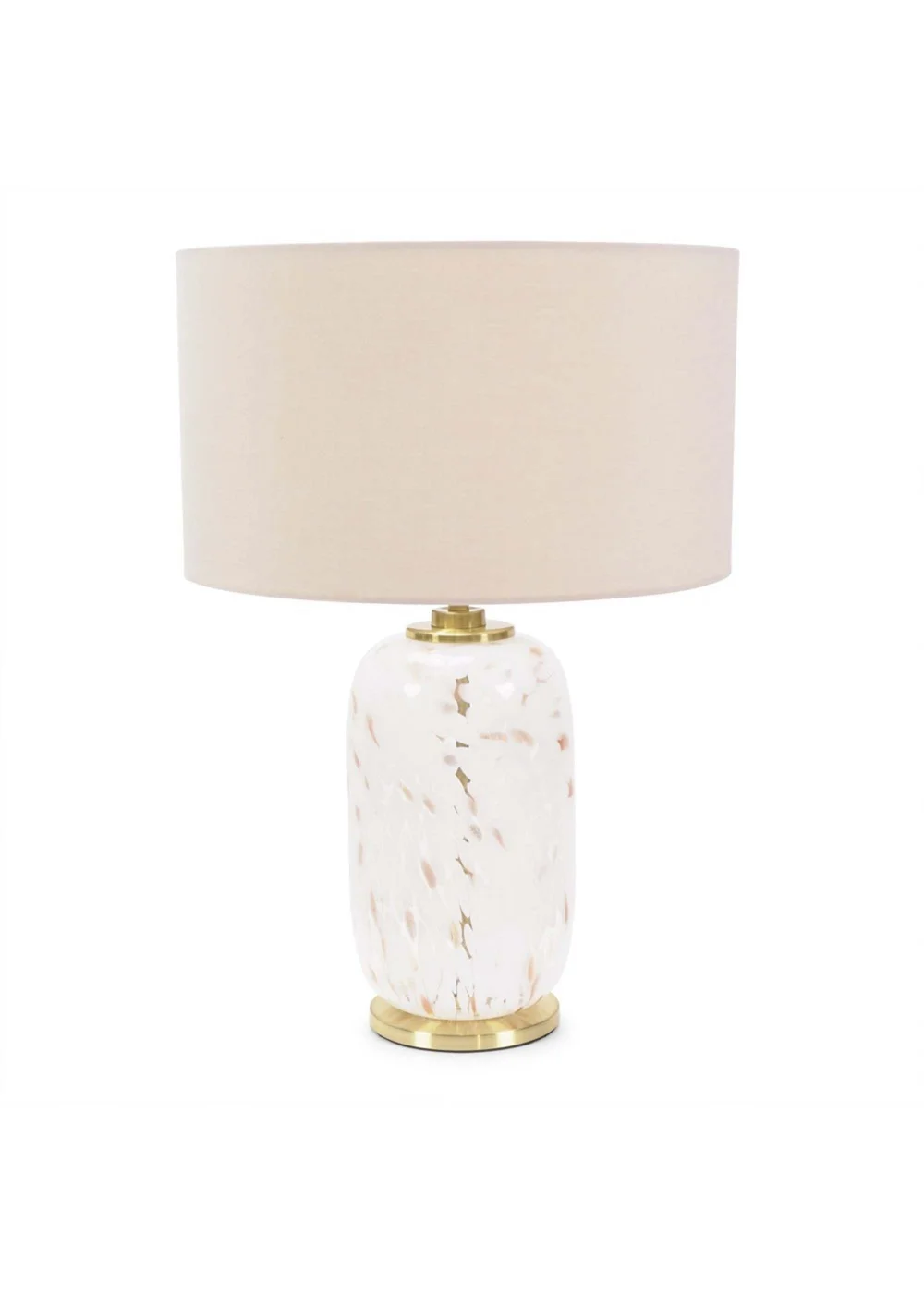 ValueLights India Confetti Glass Table Lamp with Cream Lampshade - One Size Image 2