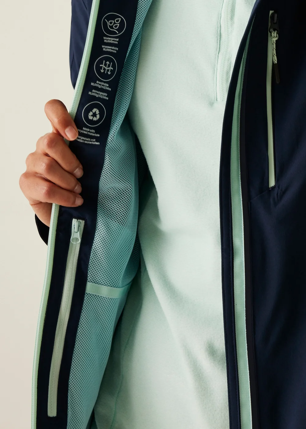 Regatta Sky Blue Birchdale II Waterproof Breathable Jacket - 12 Image 3