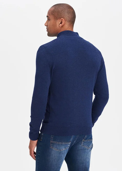 Cotton Traders Dark Sky Textured Knit Zip Through Cardigan - XS Image 2