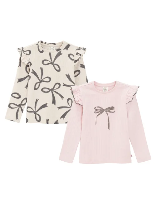 Cool Club Pink 2-Pack Bow Printed T-Shirts (2-7 yrs) - 2 Yrs Image 1
