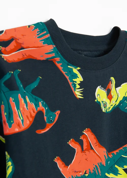 Cool Club Navy Dinosaur Printed Short Sleeve T-Shirt (2-7 yrs) - 4 Yrs Image 2