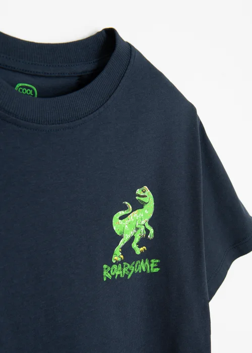 Cool Club White 2-Pack Short Sleeve Dinosaur Printed T-Shirts (3-7 yrs) - 4 Yrs Image 2