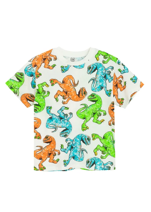 Cool Club White 2-Pack Short Sleeve Dinosaur Printed T-Shirts (3-7 yrs) - 4 Yrs Image 3
