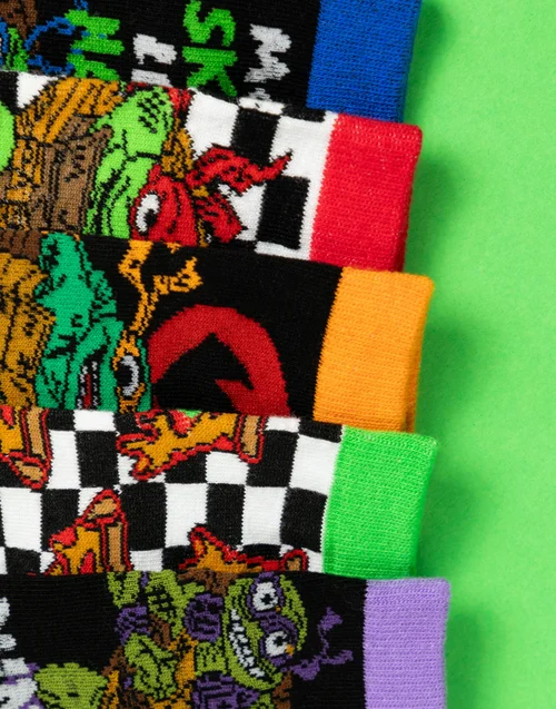 Teenage Mutant Ninja Turtles Boys Calf Socks Set Of 5 (6 Younger - 3.5 Older) - Size 12.5-3 Image 3