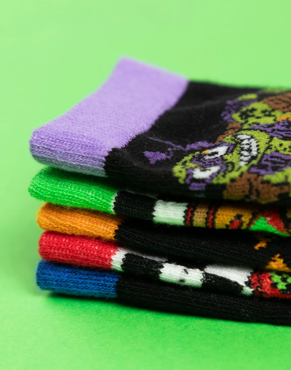 Teenage Mutant Ninja Turtles Boys Calf Socks Set Of 5 (6 Younger - 3.5 Older) - Size 12.5-3 Image 5