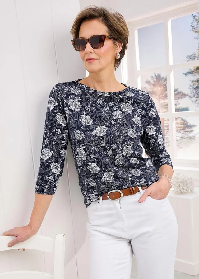 Chemise imprimé floral Femme EcoVero, Made in France certifié Ökotex Chemise imprimé floral Femme EcoVero, Made in France certifié Ökotex