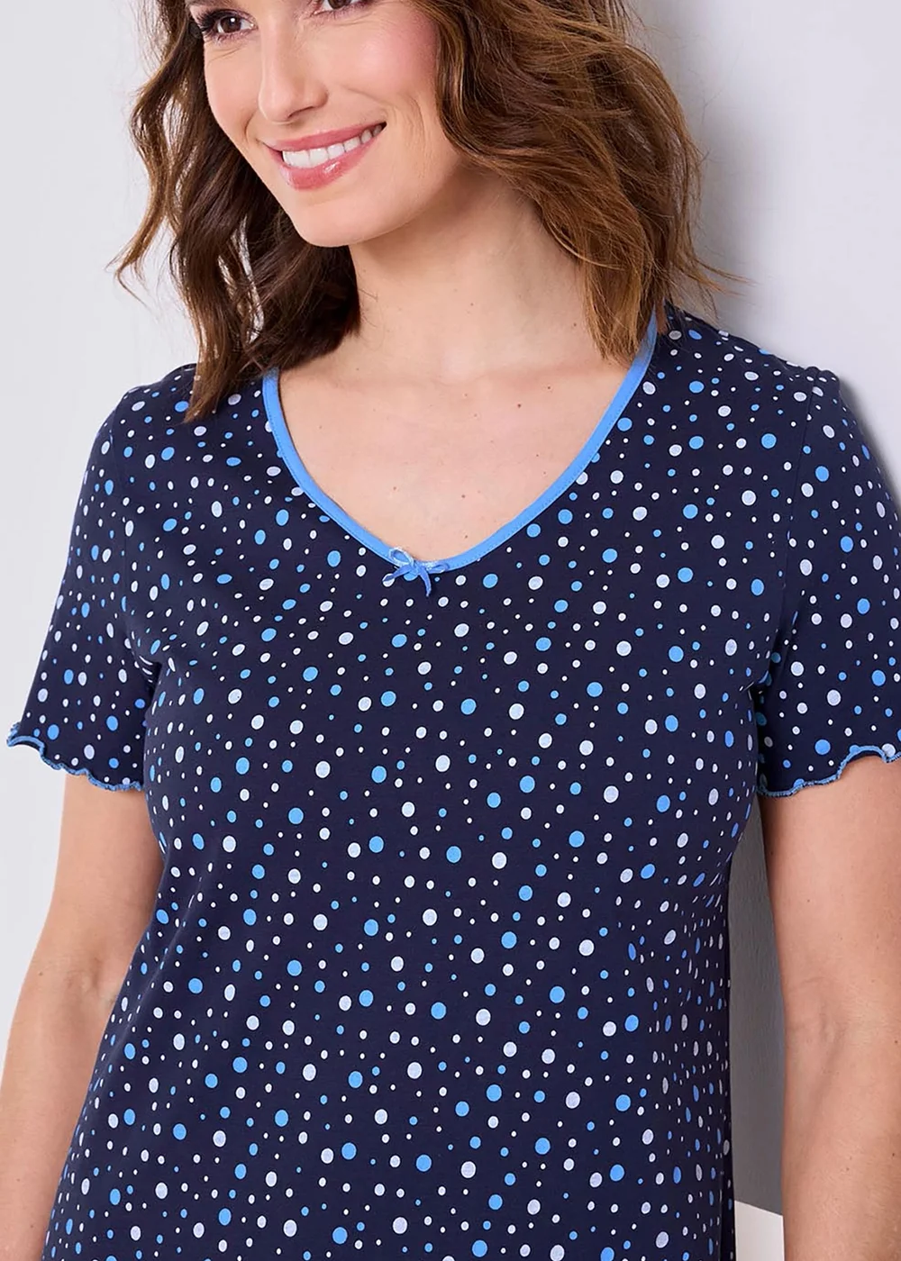 Cotton Traders Navy 2 Pack V-Neck Nightdressess - Size 22-24 Image 2