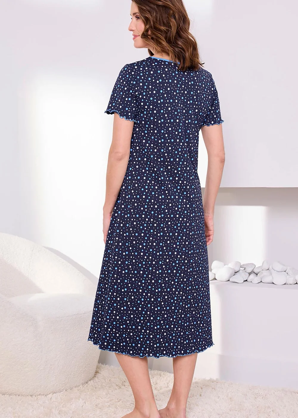 Cotton Traders Navy 2 Pack V-Neck Nightdressess - Size 22-24 Image 4