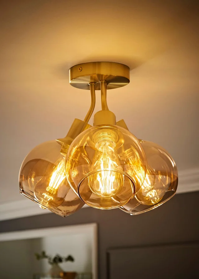 ValueLights Bellamy Brushed Gold Bubble Cluster Ceiling Light