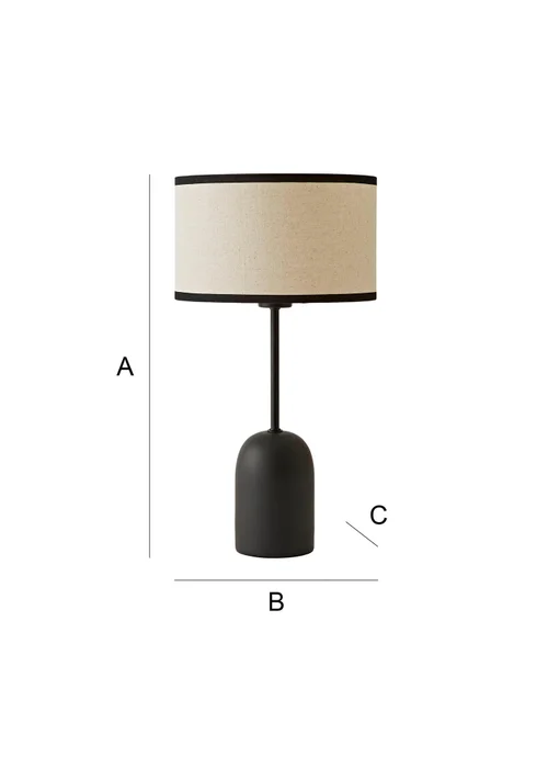 ValueLights Kaiden Dome Table Lamp with Black Trim Linen Shade - One Size Image 6