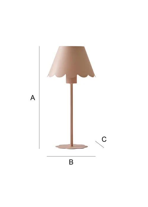ValueLights Hattie Pink Scallop Rechargeable Table Lamp - One Size Image 6