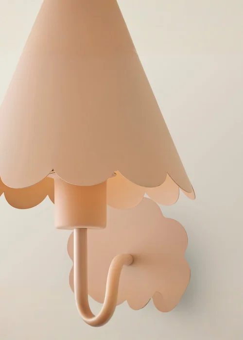 ValueLights Hattie Pair of Pink Scallop Rechargeable Wall Lights - One Size Image 4