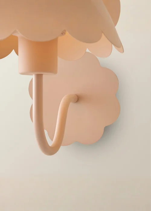 ValueLights Hattie Pair of Pink Scallop Rechargeable Wall Lights - One Size Image 6