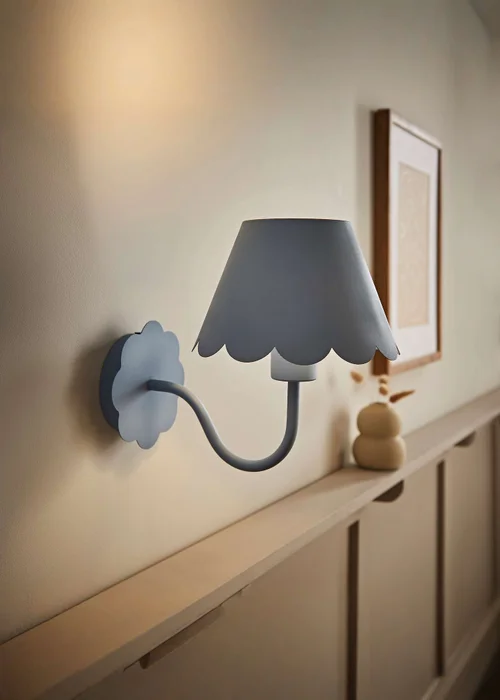 ValueLights Hattie Blue Scallop Rechargeable Wall Light - One Size Image 1