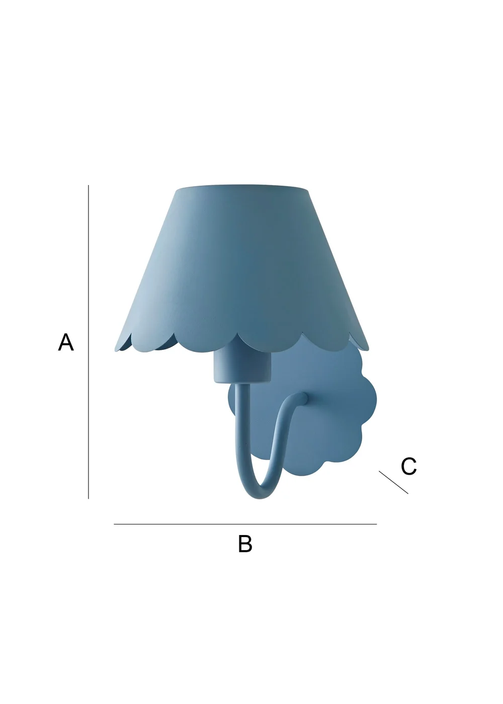 ValueLights Hattie Blue Scallop Rechargeable Wall Light - One Size Image 6