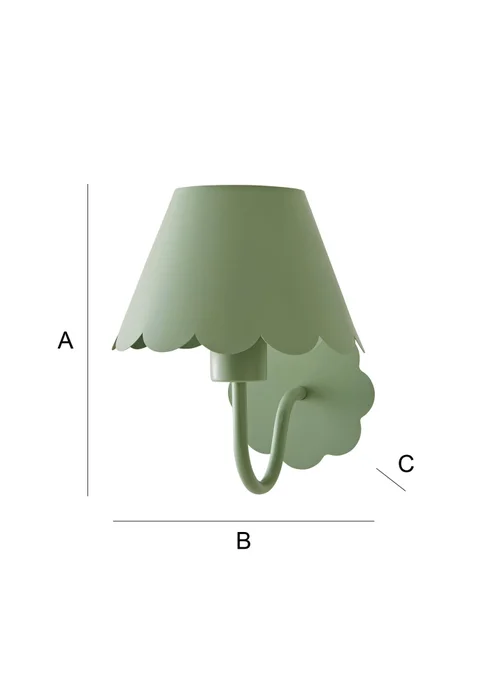 ValueLights Hattie Green Scallop Rechargeable Wall Light - One Size Image 6