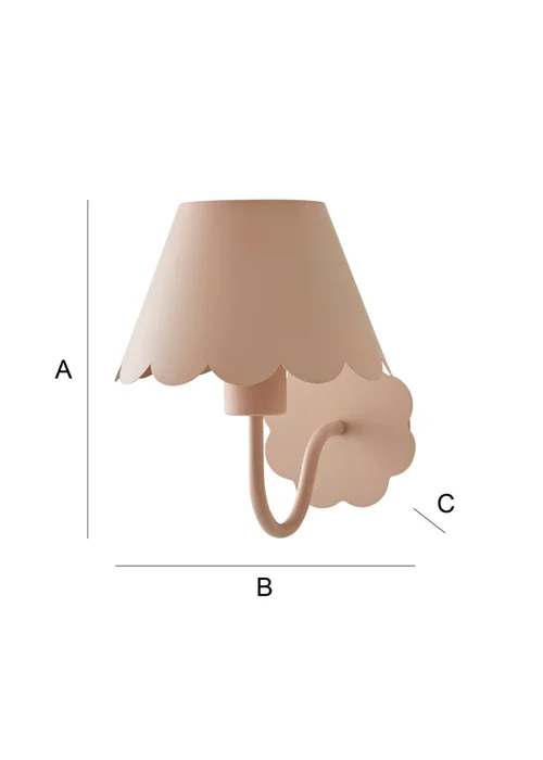 ValueLights Hattie Pink Scallop Rechargeable Wall Light - One Size Image 6