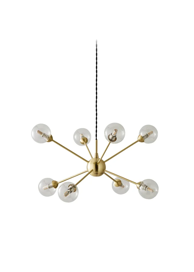 ValueLights Sputnik Gold 8 Way Pendant Ceiling Light with Bulbs