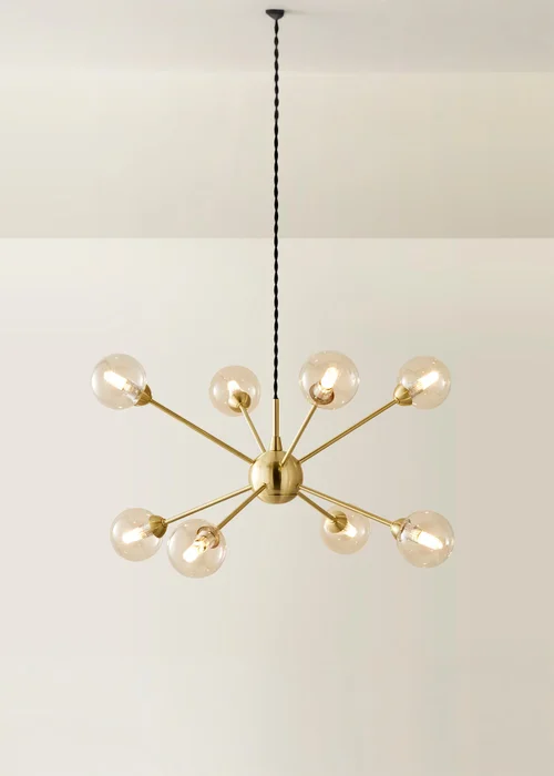 ValueLights Sputnik Gold 8 Way Pendant Ceiling Light with Bulbs - One Size Image 3