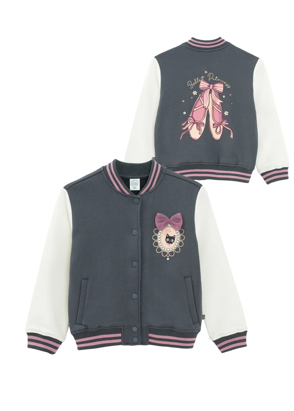 Cool Club Grey Zip-Up Glitter Printed Sweatshirt (3-7 yrs) - 4 Yrs Image 4