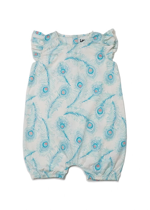 Lucy & Sam White Peacock Woven Frill Romper (9 Months to 6 Years) - Age 5-6 Years Image 2