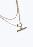 Muse Gold T-Bar Multirow Necklace - One Size Image 2
