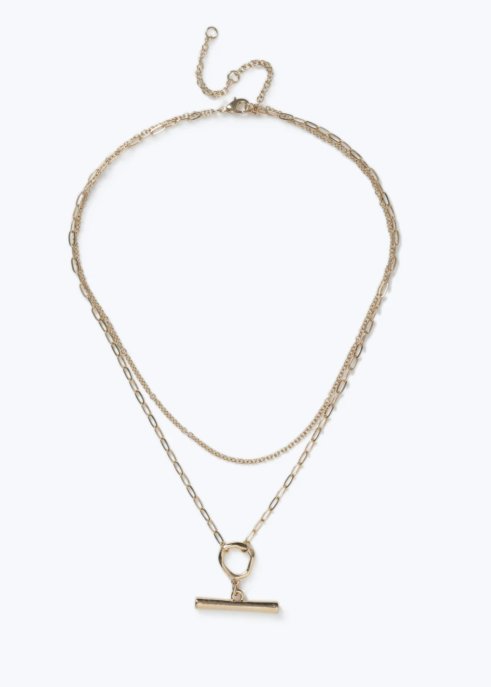 Muse Gold T-Bar Multirow Necklace - One Size Image 1