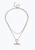 Muse Gold T-Bar Multirow Necklace - One Size Image 1