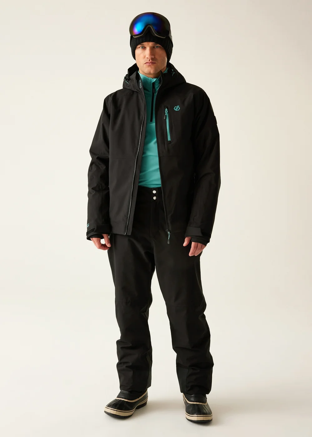 Dare2B Black Achieve II Waterproof Salopettes - XS Image 4