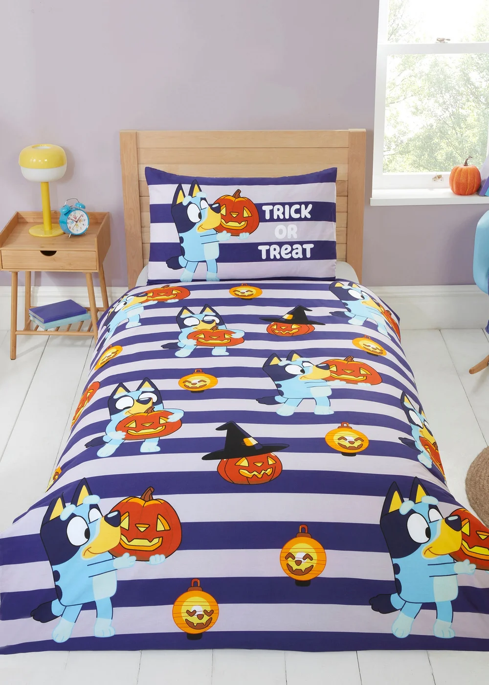 Bluey Halloween Blue Duvet Set - Single Image 1