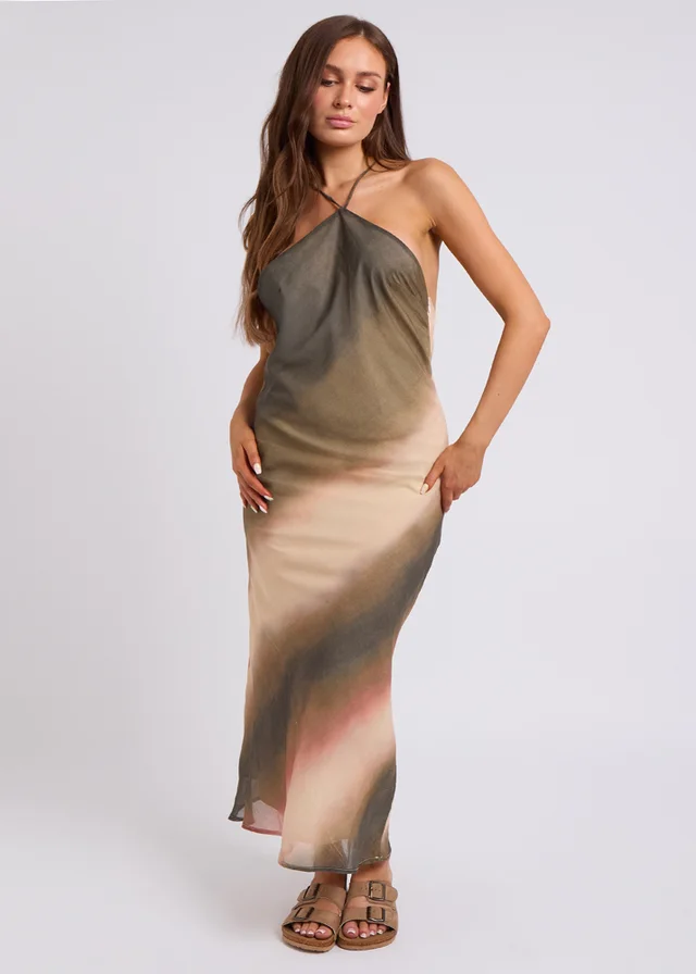 Urban Bliss Green Ombre Beaded Maxi Dress