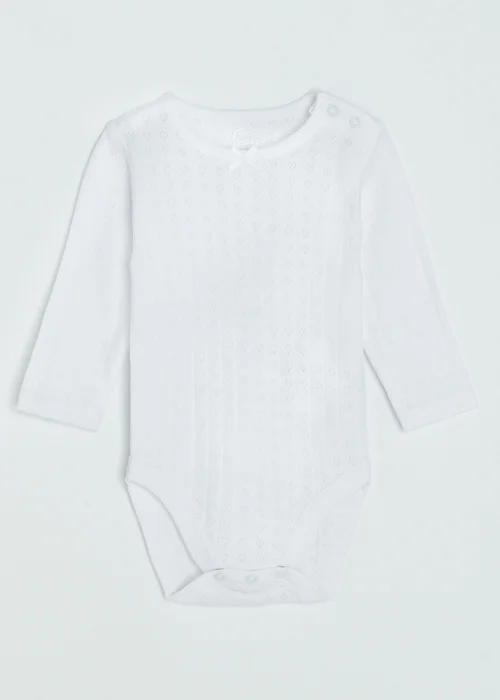 Cool Club Pink Ribbed Long Sleeve Bodysuits with Bow 3-Pack(1-36 mnths) - 9-12 months Image 4