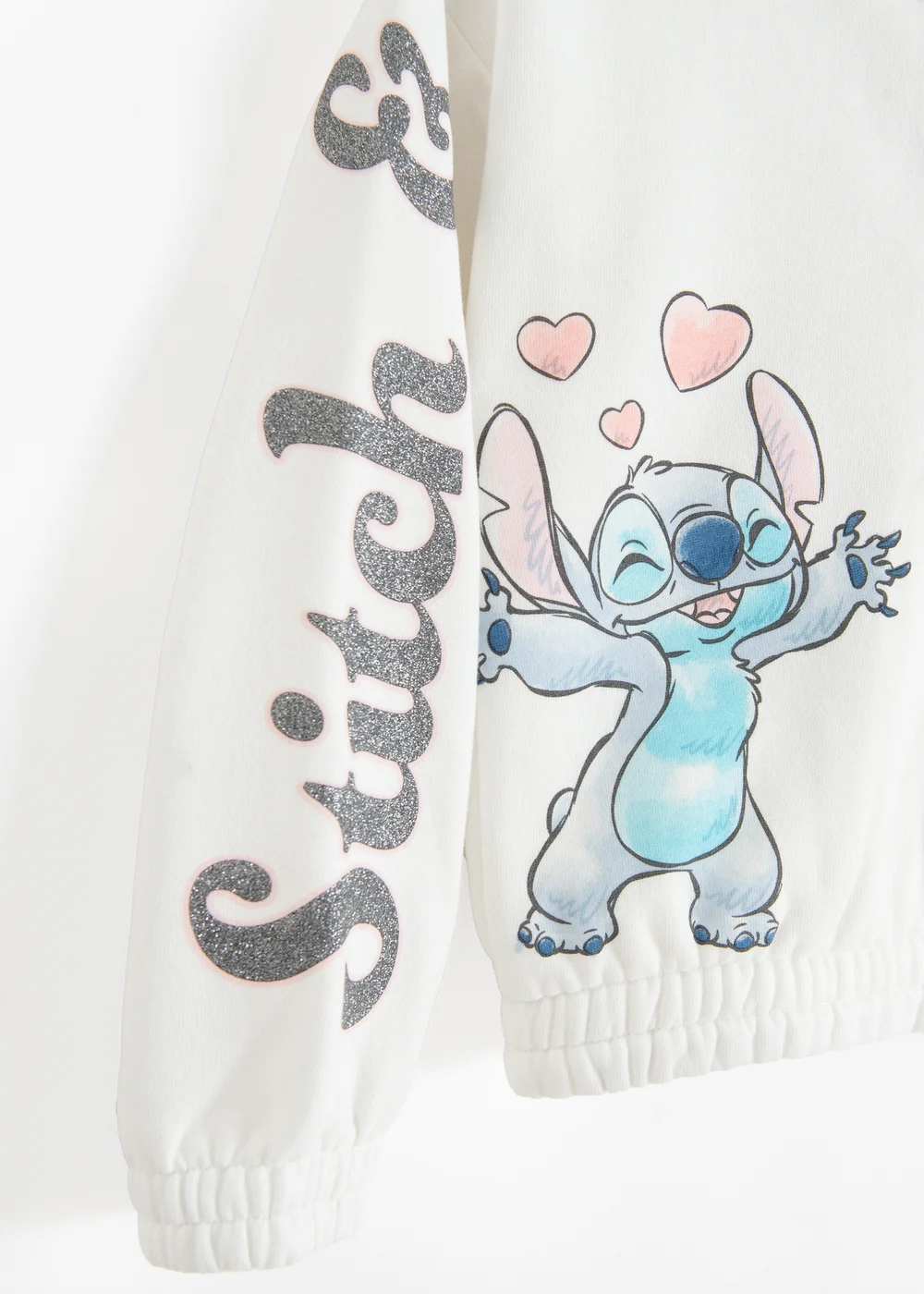 Cool Club White Lilo & Stitch Zip-Up Glitter Print Hoodie (3-7 yrs) - 3 Yrs Image 4