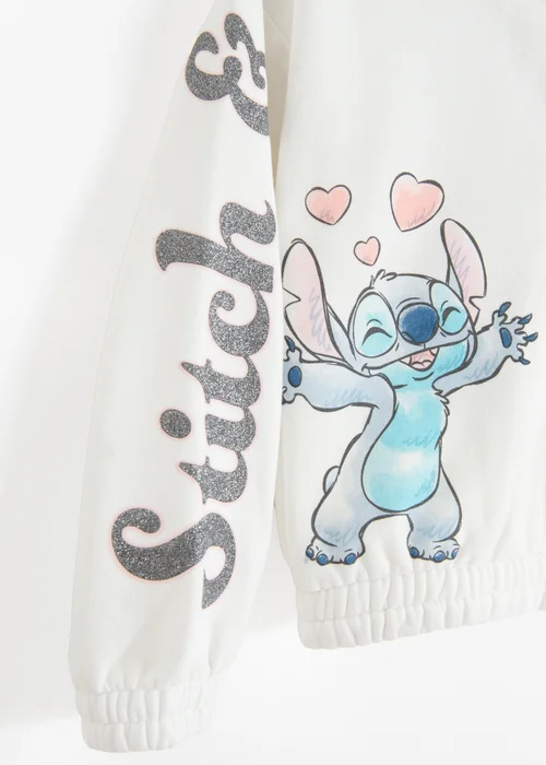 Cool Club White Lilo & Stitch Zip-Up Glitter Print Hoodie (3-7 yrs) - 3 Yrs Image 4
