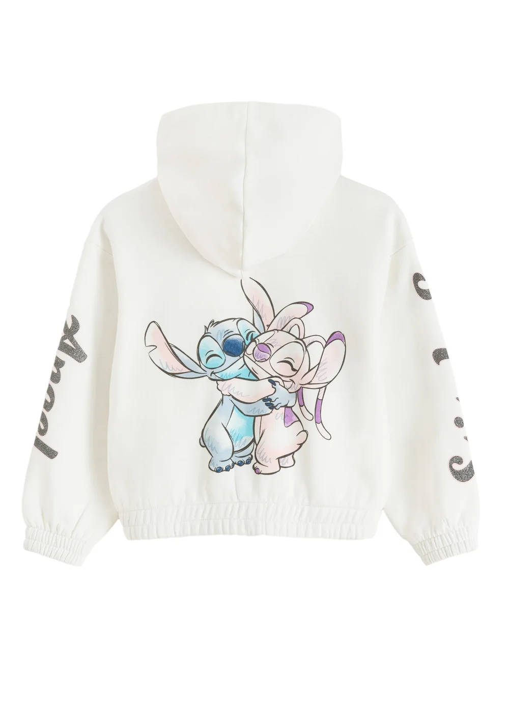 Cool Club White Lilo & Stitch Zip-Up Glitter Print Hoodie (3-7 yrs) - 3 Yrs Image 3