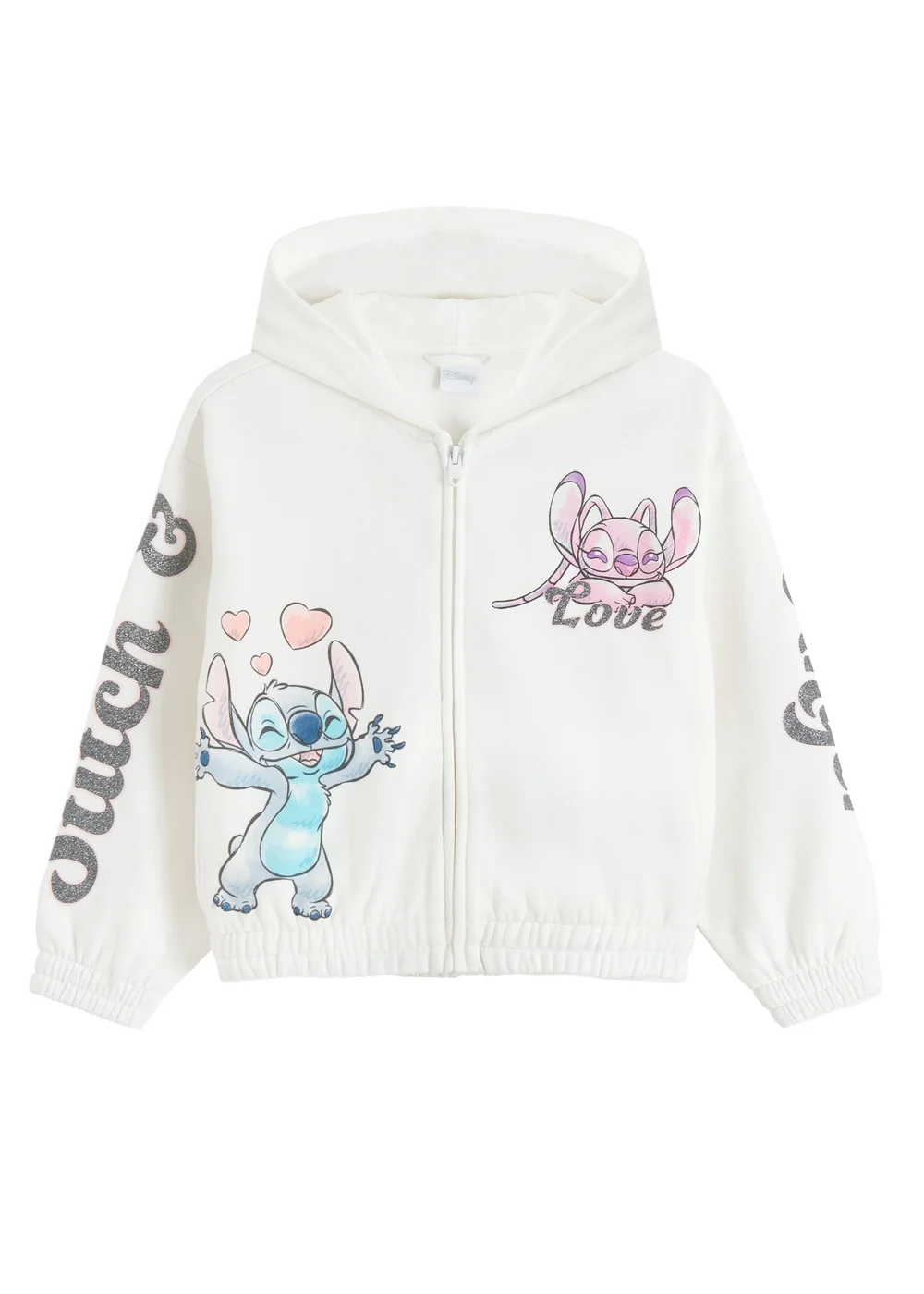 Cool Club White Lilo & Stitch Zip-Up Glitter Print Hoodie (3-7 yrs) - 3 Yrs Image 5
