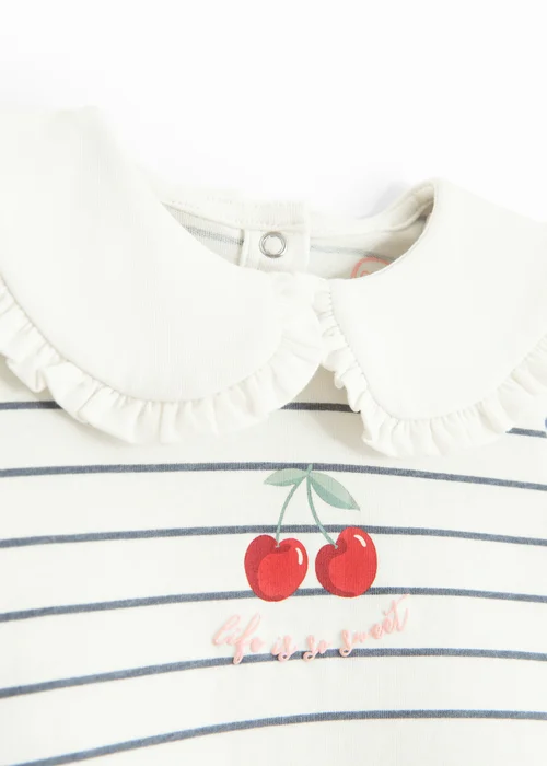 Cool Club White Long Sleeve Printed Over-Sized Collar Top (3-24 mnths) - 2 Yrs Image 2