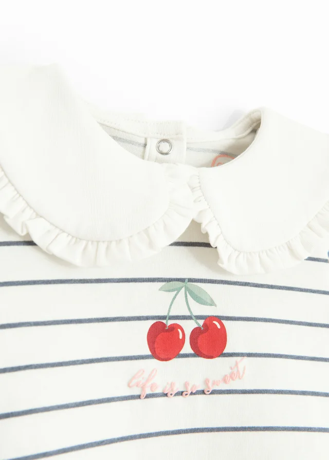 Cool Club White Long Sleeve Printed Over-Sized Collar Top (3-24 mnths)