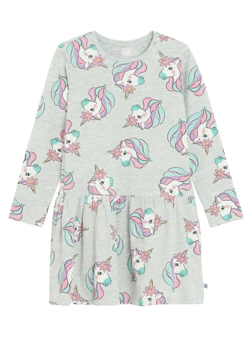 Cool Club Grey Printed Long Sleeve Dress (2-7 yrs) - 2 Yrs Image 1