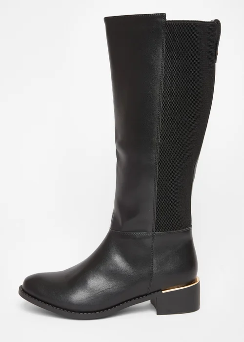 Quiz Black Wide Fit Knee High Boots - 3 Image 3