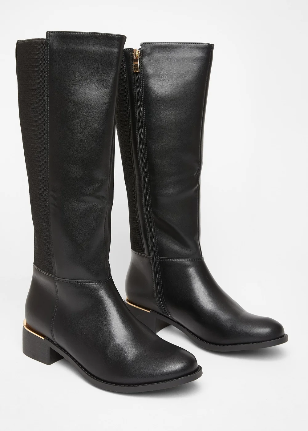 Quiz Black Wide Fit Knee High Boots - 3 Image 2