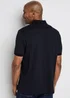 Cotton Traders Black Guinness TM 1/2 Short Sleeve Textured Zip Neck Polo Shirt - 2XL Image 3
