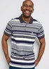 Cotton Traders Grey Marl Guinness TM 1/2 Short Sleeve Jersey Stripe Polo Shirt - 2XL Image 1